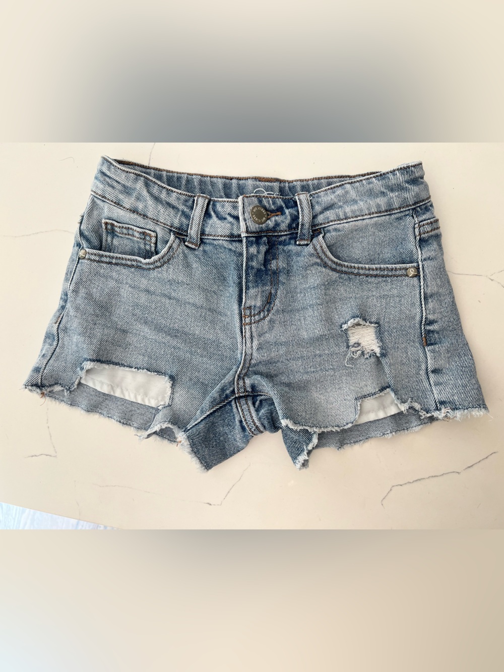 Girls art class Light Wash Distressed Denim Cutoff Shorts